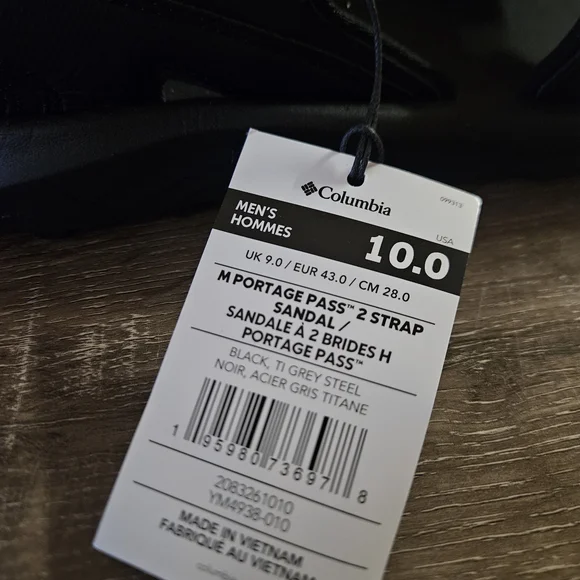 Columbia Mens' Black Sport Sandals - Breathable Open-Toe Comfort - Picture 4 of 9